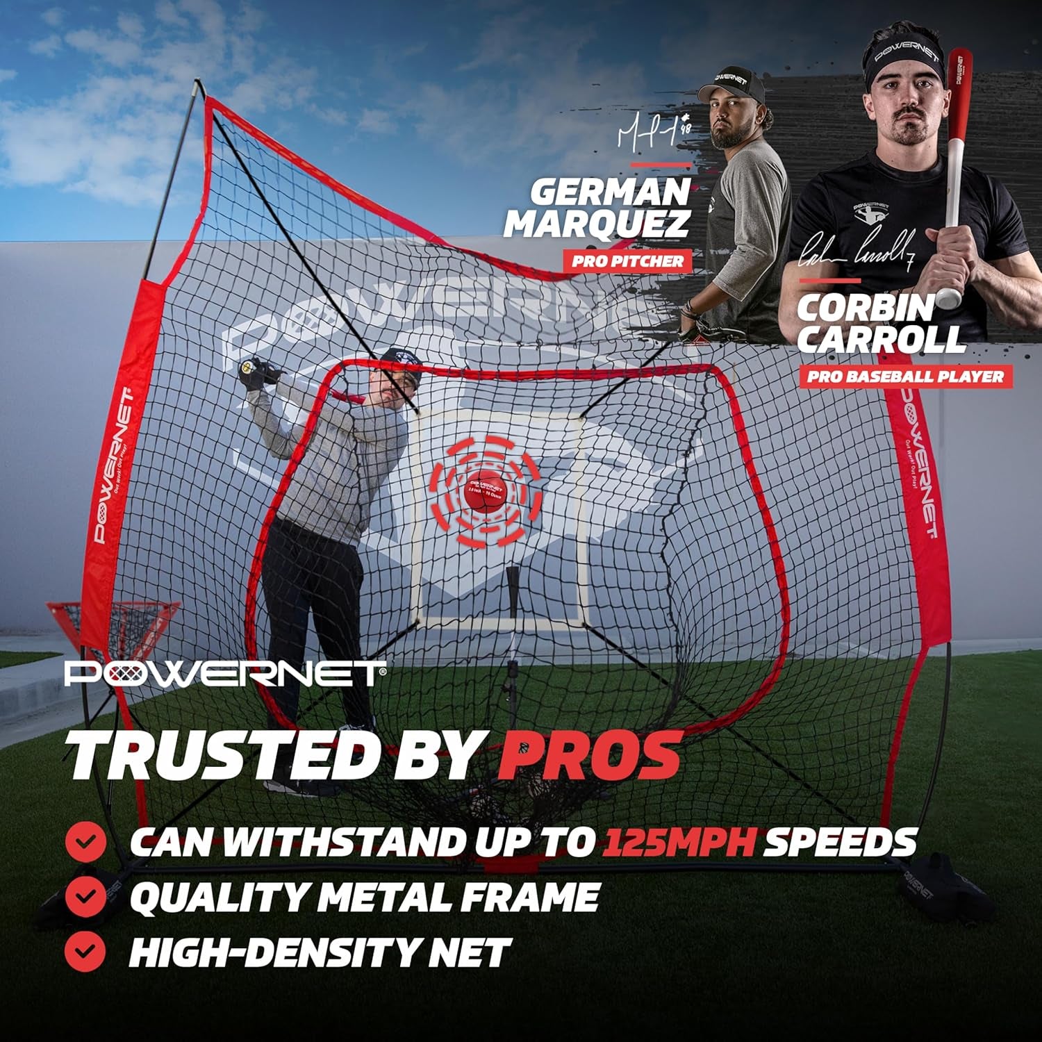 Baseball Softball Practice Net 7X7 with Baseball Accessories for Practice Pitching, Batting & Fielding, Ball Caddy, Weighted Baseballs, Tee
