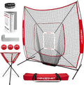 Baseball Softball Practice Net 7X7 with Baseball Accessories for Practice Pitching, Batting & Fielding, Ball Caddy, Weighted Baseballs, Tee