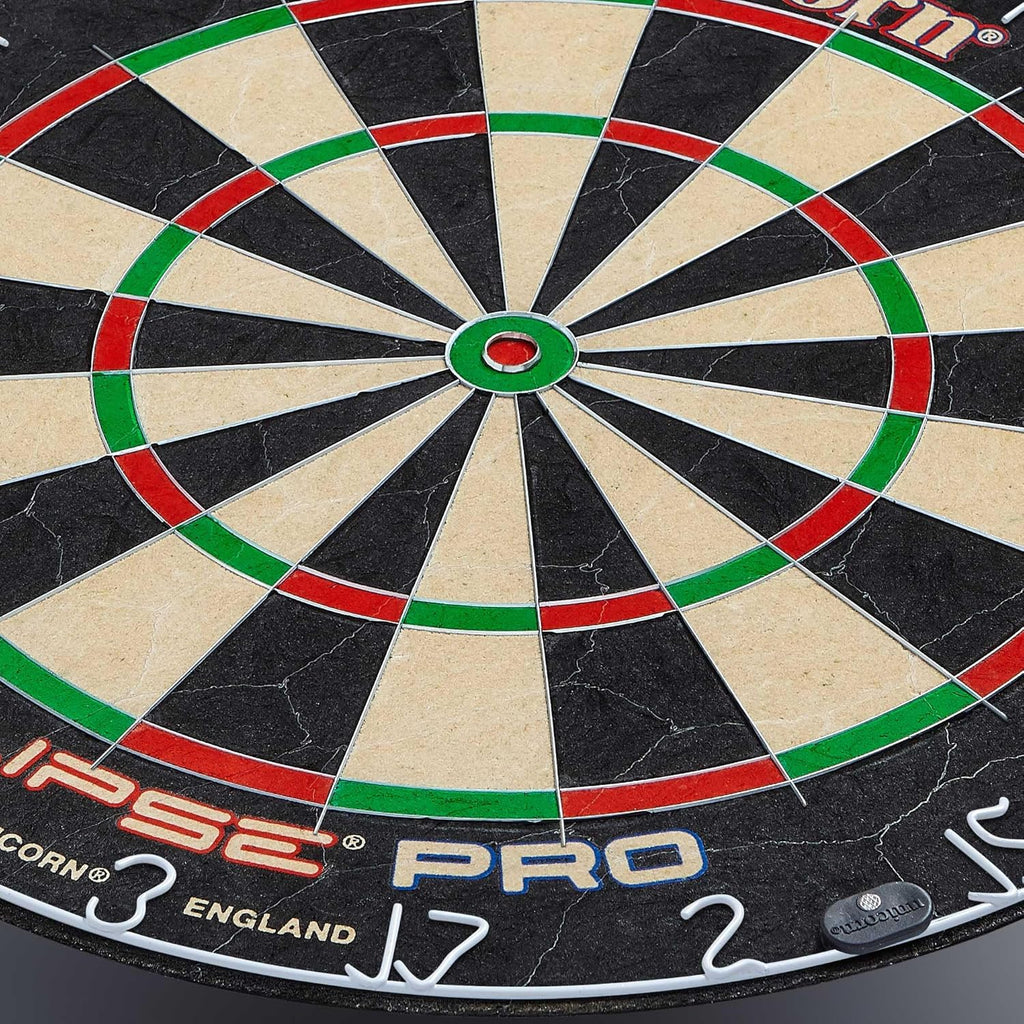 Eclipse Pro & Ultra Championship Edition Bristle Steel Tip Dartboards - Ultra-Slim Wire, Staple-Free Bullseye-Increased Target Area, Premium Self-Healing Sisal, High-Vis Rotatable Number Ring