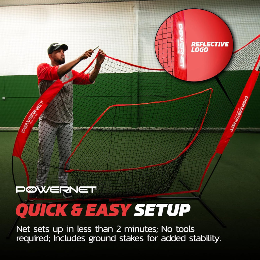Baseball Softball Practice Net 7X7 with Baseball Accessories for Practice Pitching, Batting & Fielding, Ball Caddy, Weighted Baseballs, Tee