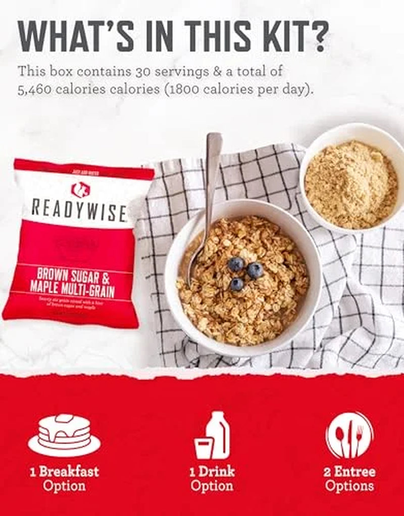 Emergency Food Supply 72 Hours, 30 Servings, 25-Year Shelf Life