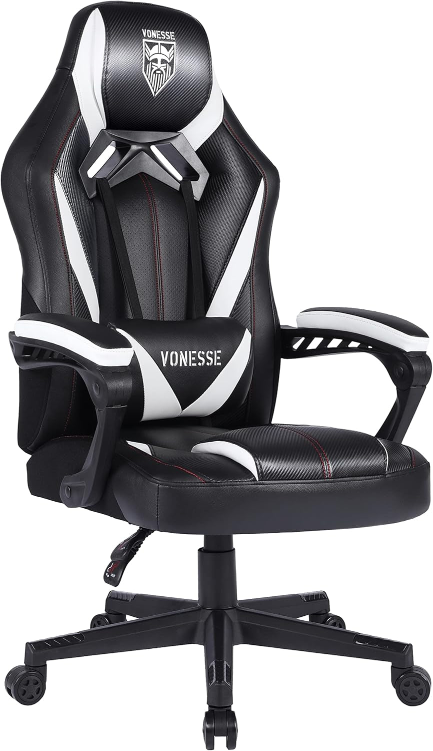 Gaming Chair for Adults, Reclining Computer Gaming Chair with Massage, Big and Tall PC Gaming Chair, High Back Gaming Desk Chair, Ergonomic Home Office Desk Chair, Gamer Chair for Kids (Black)