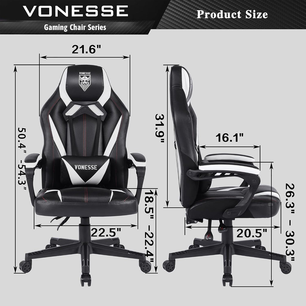 Gaming Chair for Adults, Reclining Computer Gaming Chair with Massage, Big and Tall PC Gaming Chair, High Back Gaming Desk Chair, Ergonomic Home Office Desk Chair, Gamer Chair for Kids (Black)