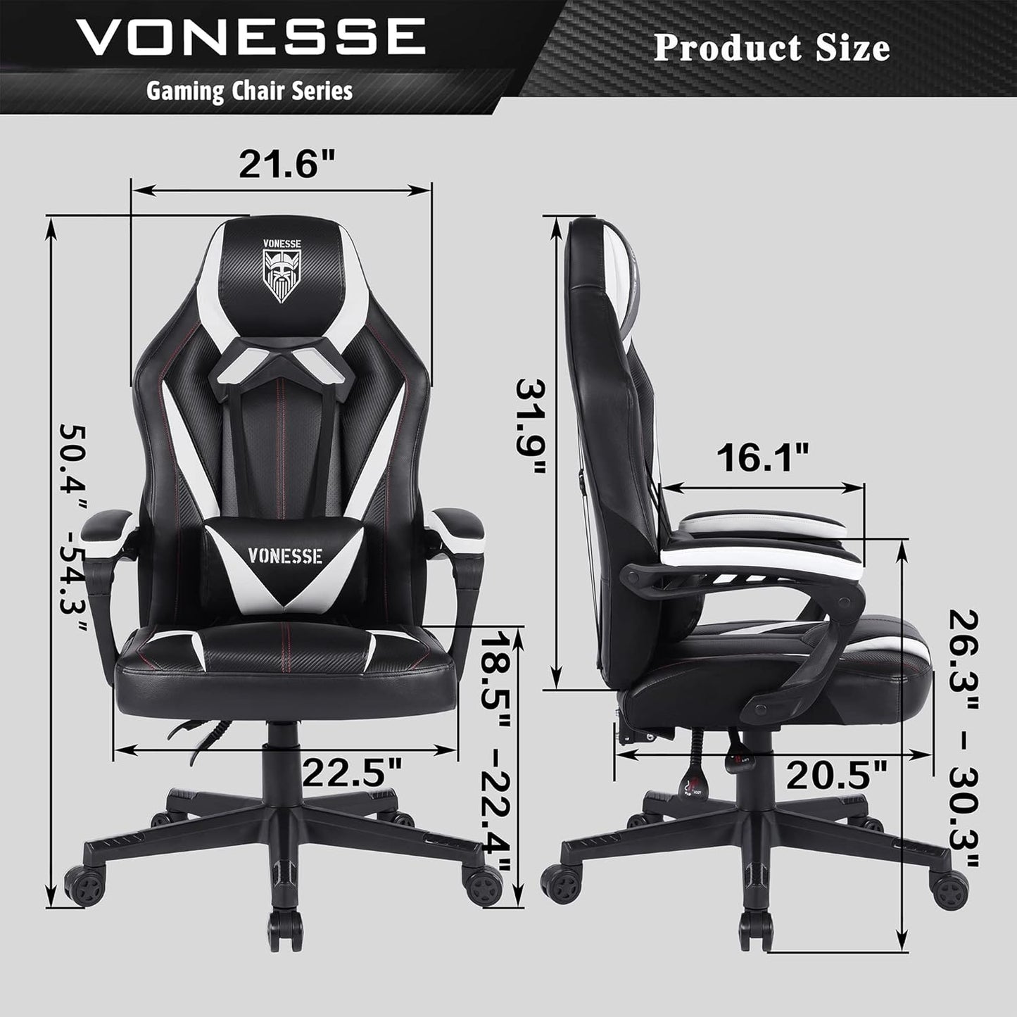 Gaming Chair for Adults, Reclining Computer Gaming Chair with Massage, Big and Tall PC Gaming Chair, High Back Gaming Desk Chair, Ergonomic Home Office Desk Chair, Gamer Chair for Kids (Black)