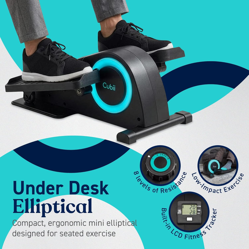 JR1, under Desk Elliptical, under Desk Bike Pedal Exerciser, Seated Elliptical, Work from Home Fitness, Mini Elliptical Machines for Home Use,  Exerciser for Seniors, Desk Exercise