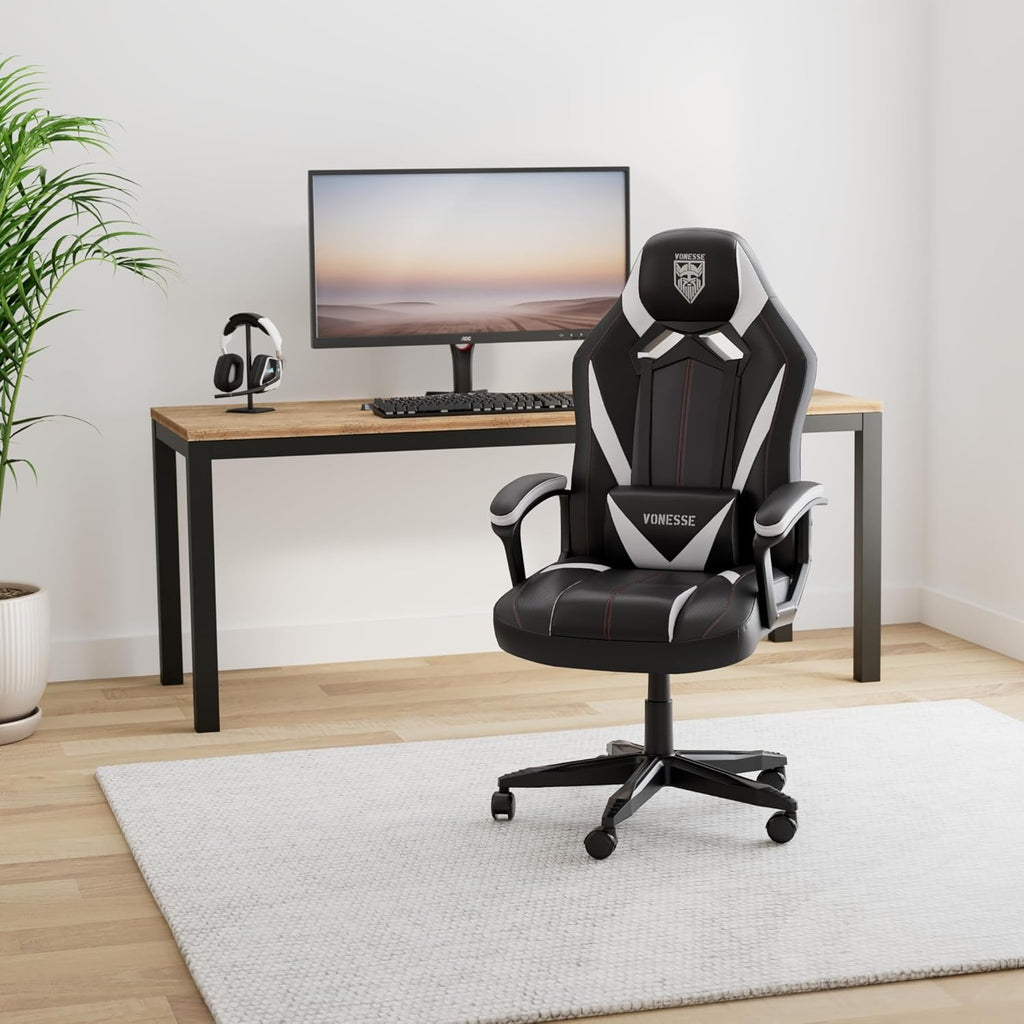 Gaming Chair for Adults, Reclining Computer Gaming Chair with Massage, Big and Tall PC Gaming Chair, High Back Gaming Desk Chair, Ergonomic Home Office Desk Chair, Gamer Chair for Kids (Black)